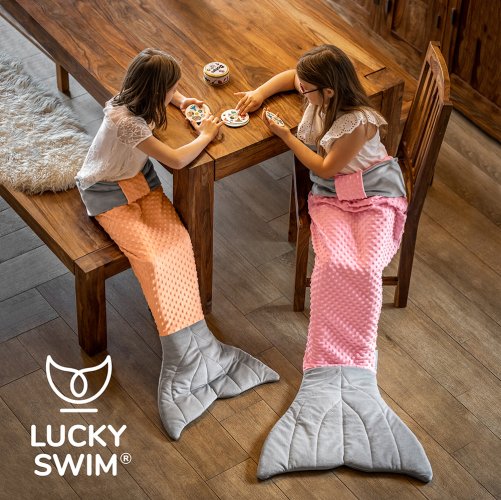Deka mořské panny RŮŽOVÁ - Velikost deky: 5 – 8 let: šířka  43 cm