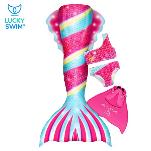 Plavací oblek mořské víly CANDY – kompletní set NanoAg - Velikost obleku: S TEENS (36-39), Typ horního dílu plavek: Přes rameno
