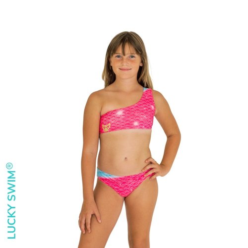 Plavací oblek mořské víly CANDY – kompletní set NanoAg - Velikost obleku: 110/116 KIDS (25-28), Typ horního dílu plavek: Zavazování za krk