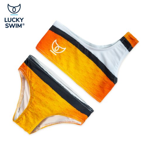 Plavací oblek mořské víly CLOWNFISH - kompletní set NanoAG - Velikost obleku: S TEENS (36-39), Typ horního dílu plavek: Zavazování za krk